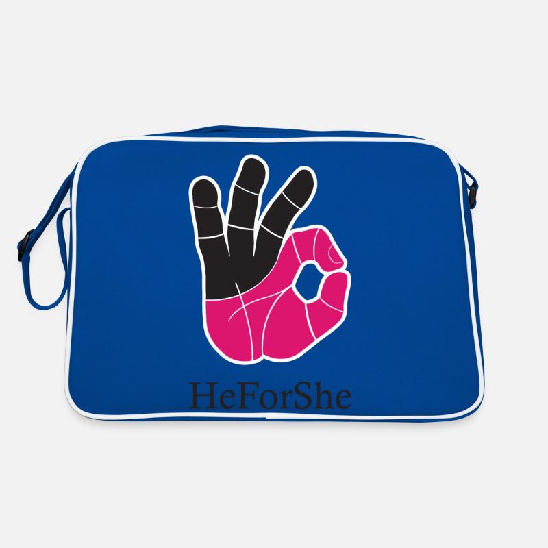 HeForShe | He For She | He For She Campaign - Retro Tasche - Blau/Weiß