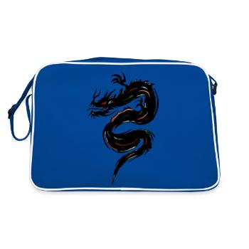 tribal dragon - Retro Bag - blue/white - Back
