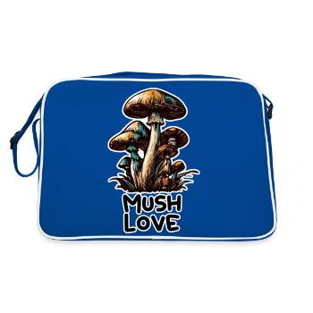 MUSHROOM. MUSH LOVE - Retro Bag - blue/white - Back