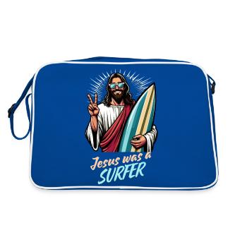Surfer Surfing Jesus Holiday Cool - Retro Bag - blue/white - Back