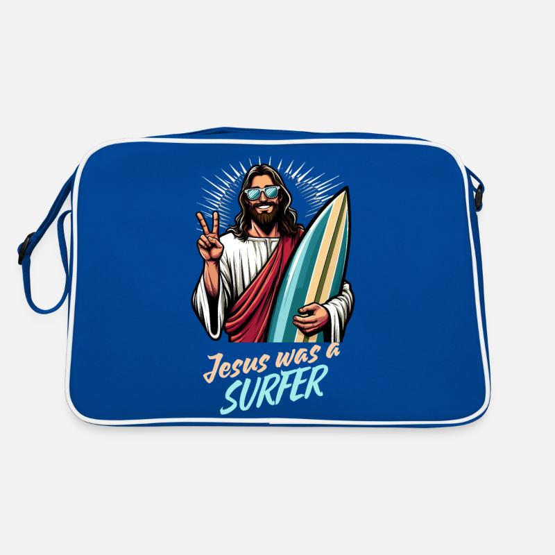 Surfeur Surfer Jésus Vacances Cool Sac Retro