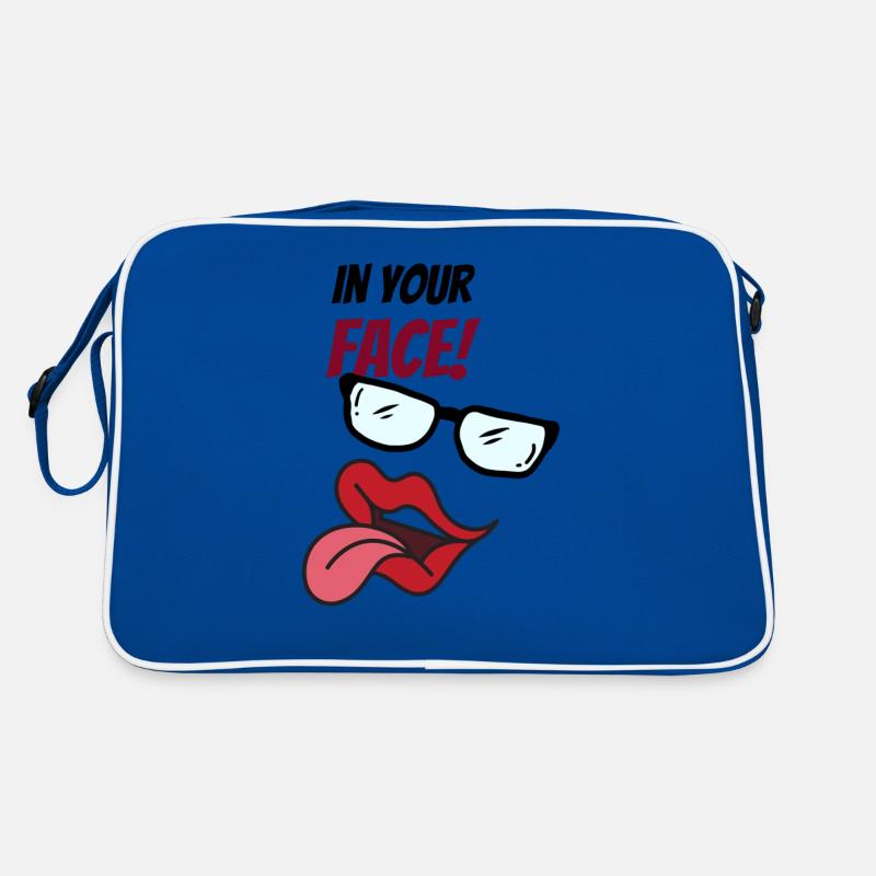 visage abstrait avec dicton Sac Retro