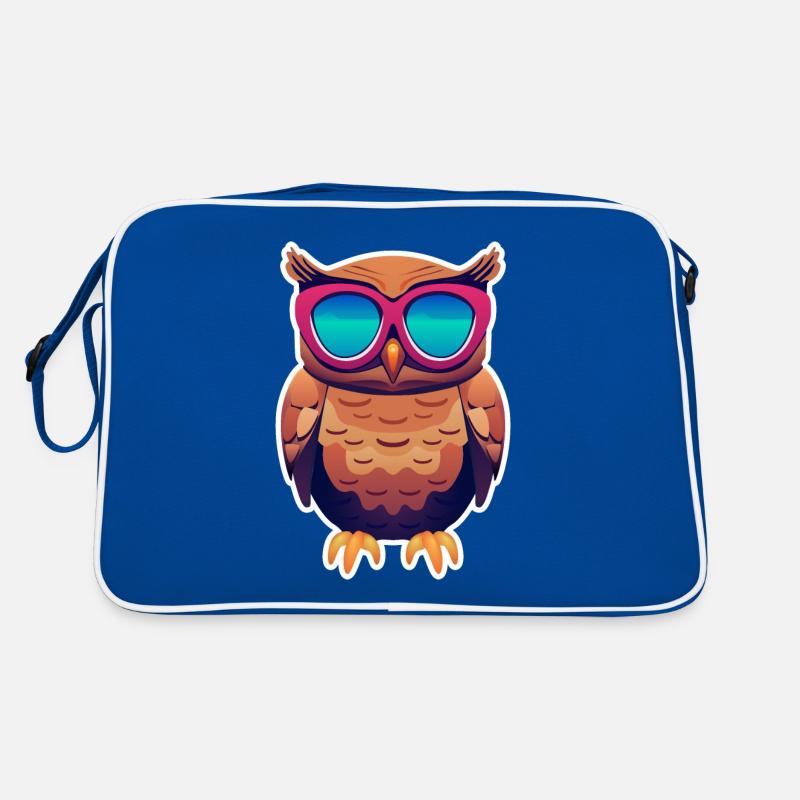 coole Eule mit Sonnenbrille Retro Tasche