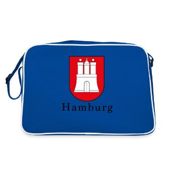 Hamburg Wappen - Retro Tasche - Blau/Weiß - Hinten
