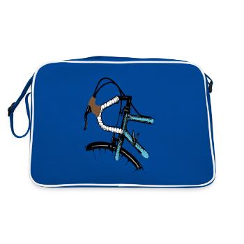 Road Bike Bike Retro Design - Retro Bag - blue/white - Back