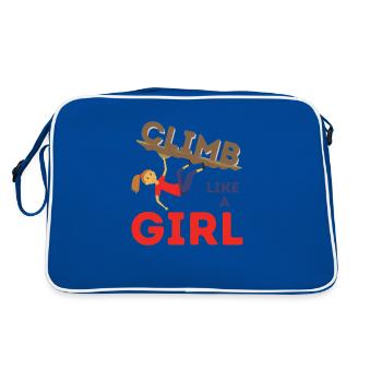 Vintage Climb Like A Girl - Rock Climbing Girl - Retro Bag - blue/white - Back