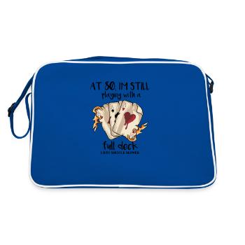 At 80 I'm Still Playing With A Full Deck - Retro Bag - blue/white - Back