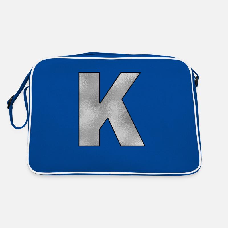 Buchstabe K Silber Retro Tasche