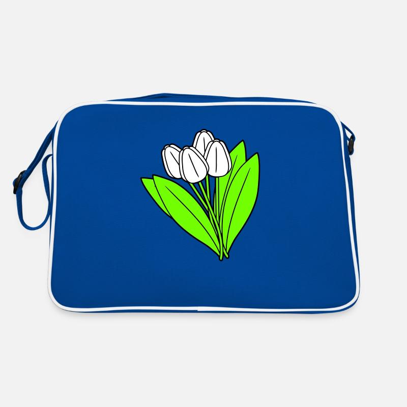 White Tulips Bouquet Spring Summer Flowers Retro Bag