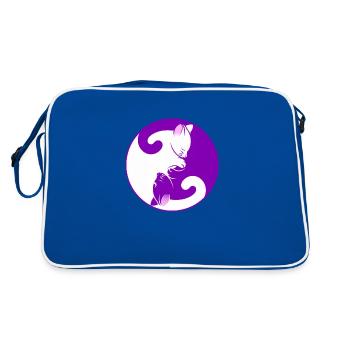 Two small cats - Retro Bag - blue/white - Back