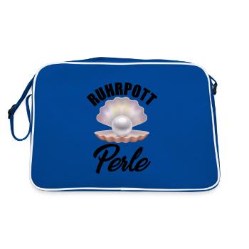 Ruhrpott Perle - Retro Tasche - Blau/Weiß - Hinten