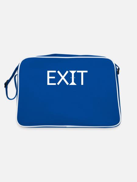 Exit - Retro Tasche - Blau/Weiß - Hinten