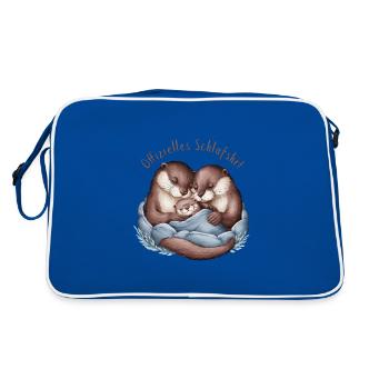 Official Sleep Shirt Otter Family Men Women - Retro Bag - blue/white - Back