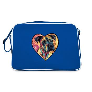 Dogue Argentino Chien Coeur Amour - Sac Retro - bleu/blanc - Dos