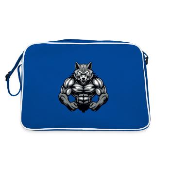 Wolf Muscles Bodybuilding - Retro Bag - blue/white - Back