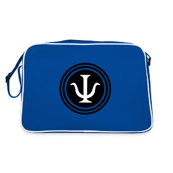 Psychologie Psychologe Student Symbol - Retro Tasche - Blau/Weiß - Hinten
