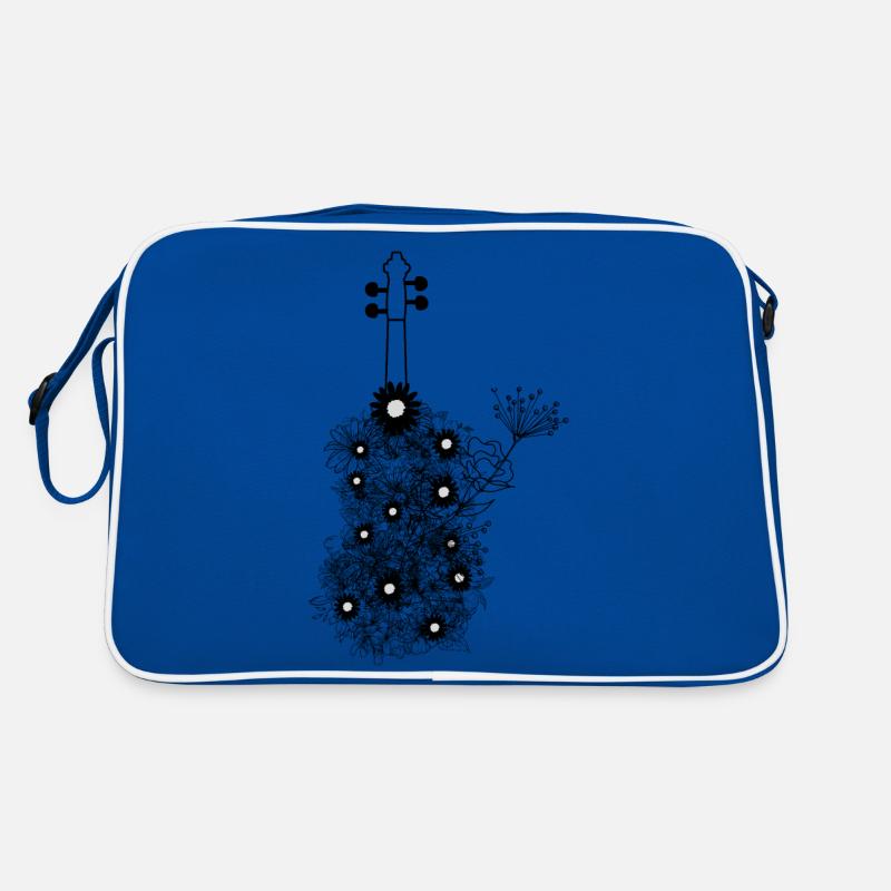 blumige Geige Geschenkidee Retro Tasche