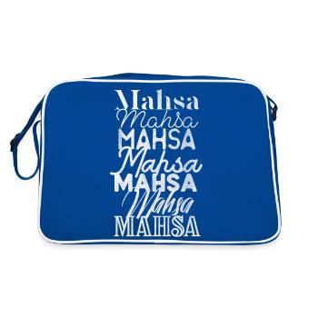 Mahsa - Retro Tasche - Blau/Weiß - Hinten