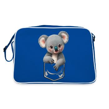 Câlin bébé koala dans la poche de poitrine - Sac Retro - bleu/blanc - Dos
