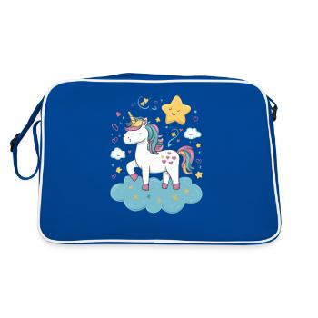 Licorne magique et imaginative avec des étoiles - Sac Retro - bleu/blanc - Dos