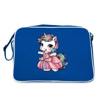 Licorne kawaii avec robe de conte de fées - Sac Retro - bleu/blanc - Dos