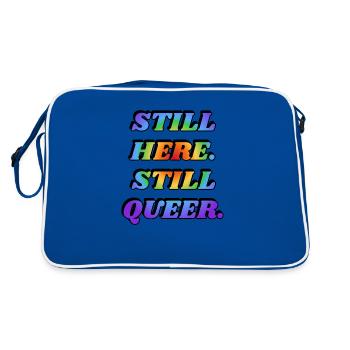 STILL HERE STILL QUEER LGBTQ PRIDE - Retro Bag - blue/white - Back