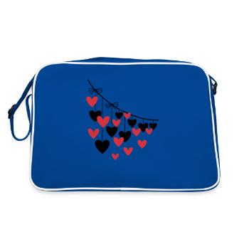 Coeur Guirlande Plusieurs Coeurs - Sac Retro - bleu/blanc - Dos