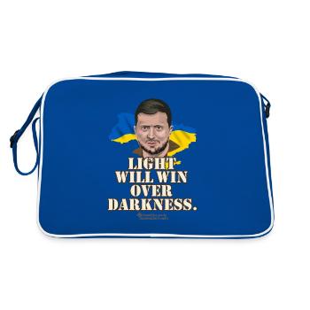 Zelenskyi Quote Light and Darkness - Retro Bag - blue/white - Back