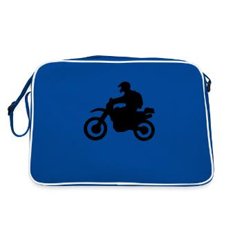 Moto enduro - Sac Retro - bleu/blanc - Dos
