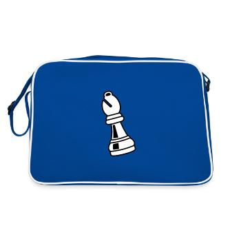 Pièce d'échecs évêque blanc - Sac Retro - bleu/blanc - Dos