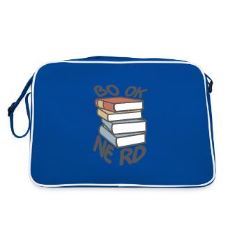 Book Nerd Book Stack - Retro Bag - blue/white - Back