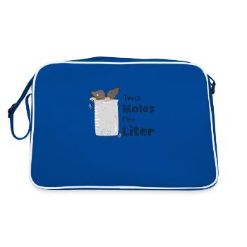 Chemist Laboratory Word joke chemistry mole liter pun - Retro Bag - blue/white - Back