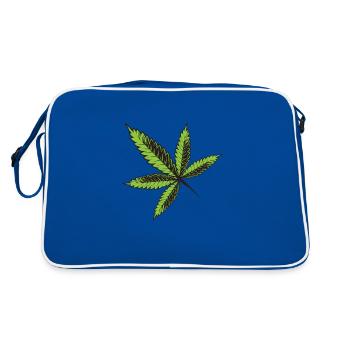 Cannabis Leaf Hemp - Retro Bag - blue/white - Back