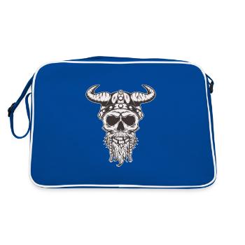 Viking head - Retro Bag - blue/white - Back