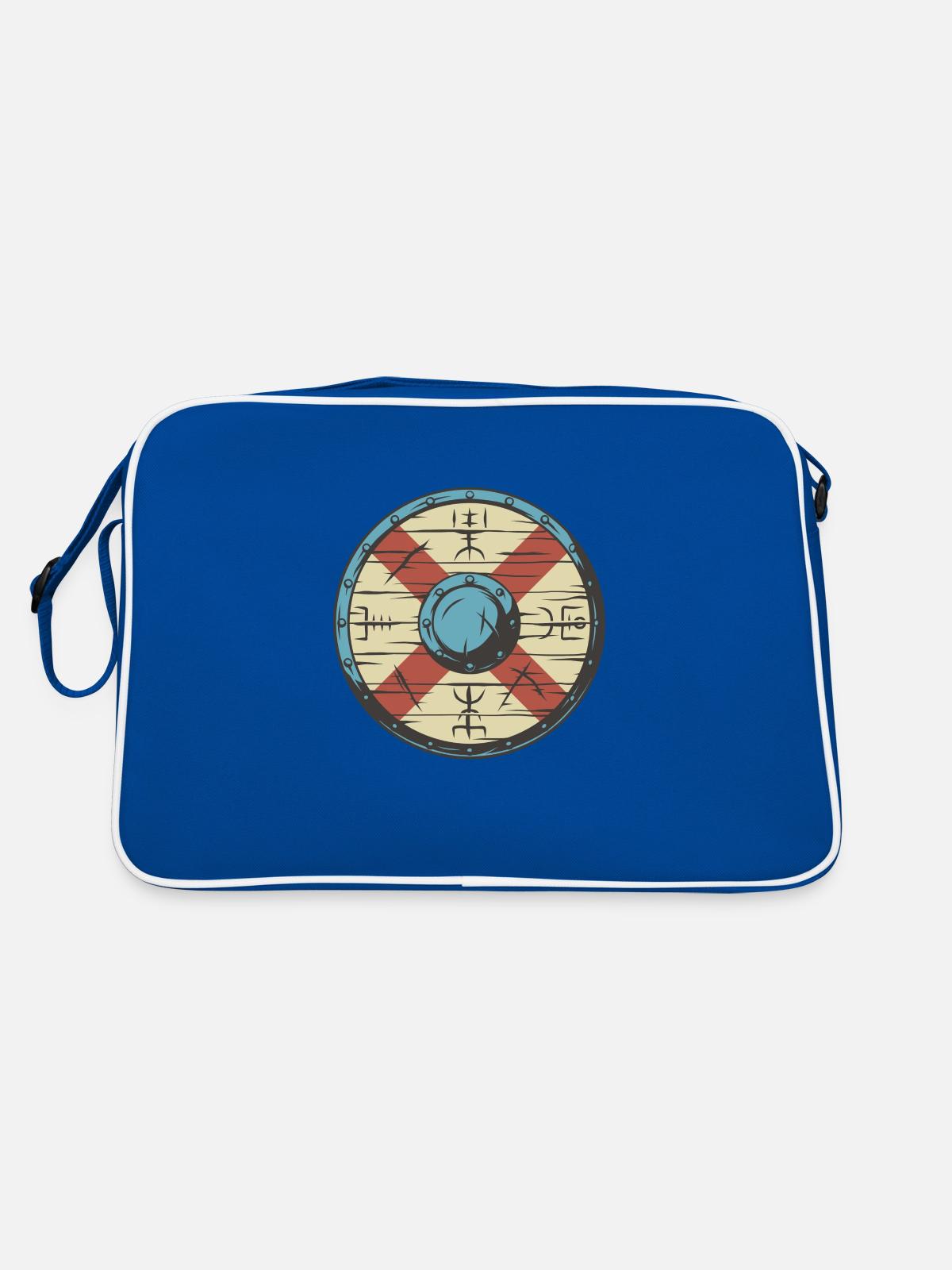 Viking Shield - Retro Bag - blue/white - Back