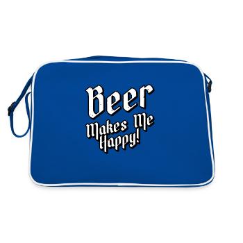 La bière me rend heureux - Sac Retro - bleu/blanc - Dos