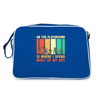 Enseignante au primaire Éducatrice de maternelle - Sac Retro - bleu/blanc - Dos