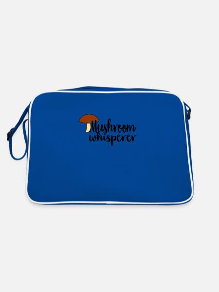 Mushroom Picker Mushroom Mushroom Hunters Mushroom Lovers Mushroom Farm - Retro Bag - blue/white - Back