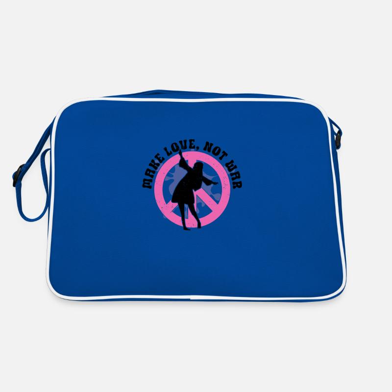 Hippie Peace Zeichen Frieden Blumen Blumenkind Retro Tasche