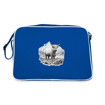Highland cow - Retro Bag - blue/white - Back