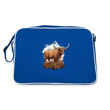 Highland cow - Retro Bag - blue/white - Back