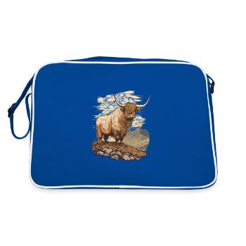 Highland cow - Retro Bag - blue/white - Back