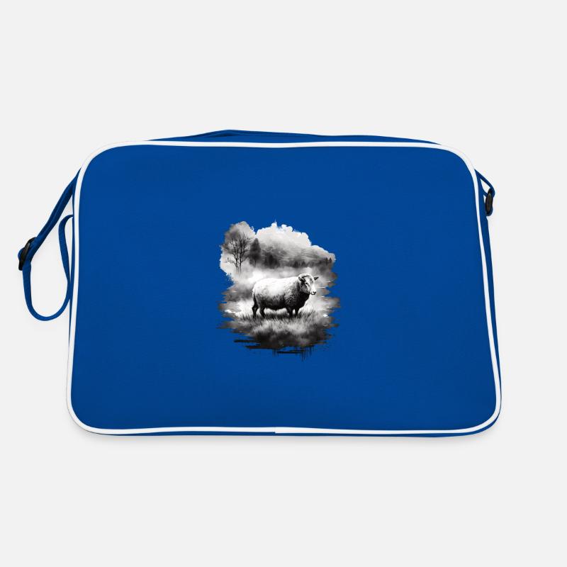 Sheep Landscape Retro Tasche