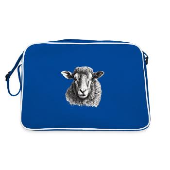 Portrait de mouton - Sac Retro - bleu/blanc - Dos