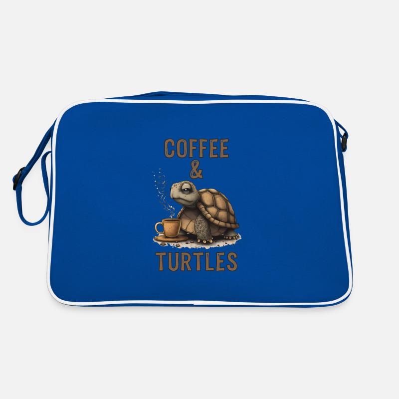 Coffee and turtles – humorous design for Retro Bag
