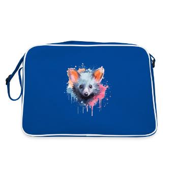 Lémurien aquarelle – Faune fascinante - Sac Retro - bleu/blanc - Dos