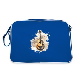 Rustic Mandolin Watercolors – Notes Of Tradition - Retro Bag - blue/white - Back