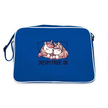 Funny sleeping unicorn dream mode in front of the - Retro Bag - blue/white - Back