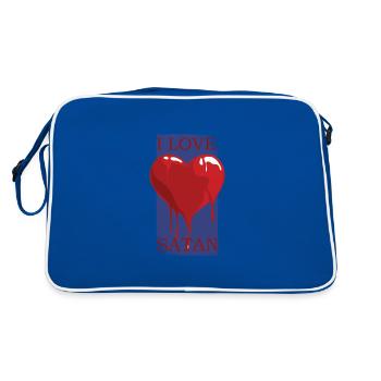 Love Satan Dripping Heart - Retro Bag - blue/white - Back