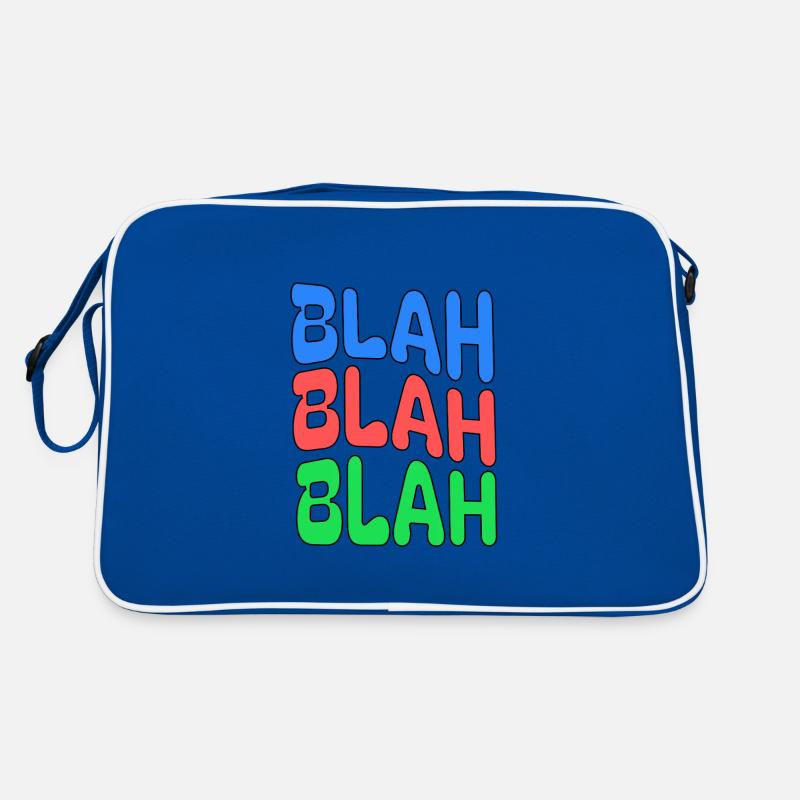 BLAH BLAH BLAH Déclaration colorée Sac Retro